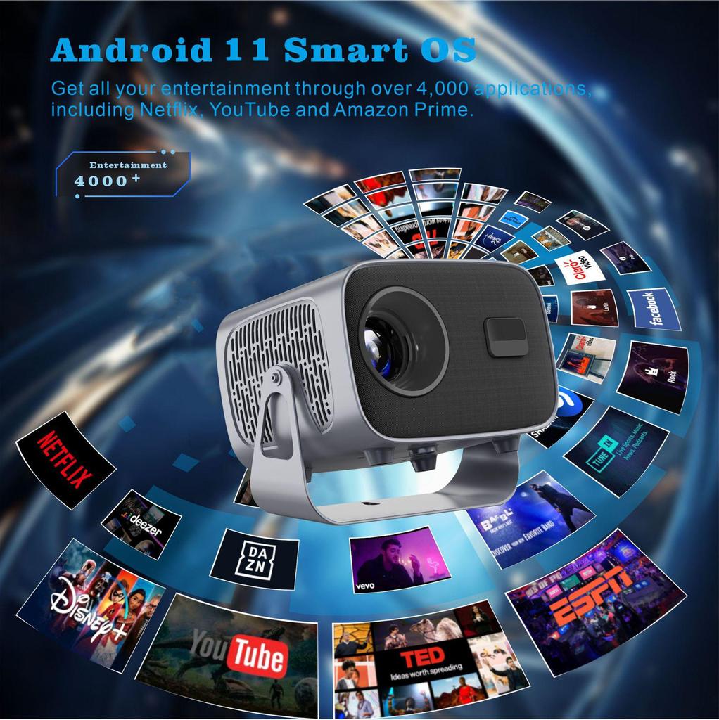 Yuntai A10 Tragbarer HD Smart Home Theater Projektor 1080P