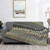 Coperte Plaid in Flanella Stile Boho Chic Moderno con Fantasia a Zigzag Traspiranti Morbide Autunnali Geometriche Multicolore per Divano Letti Bambini Adulti