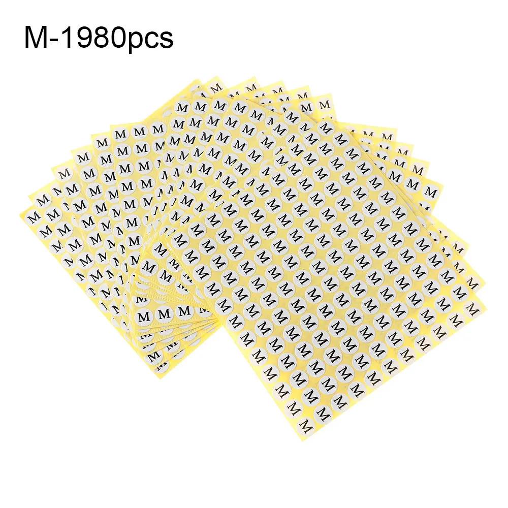 500/1980pcs paper self-adhesive size labels for clothing Garment Shoes Size Sticker tags sticker size label XS/S/M/L/XL size