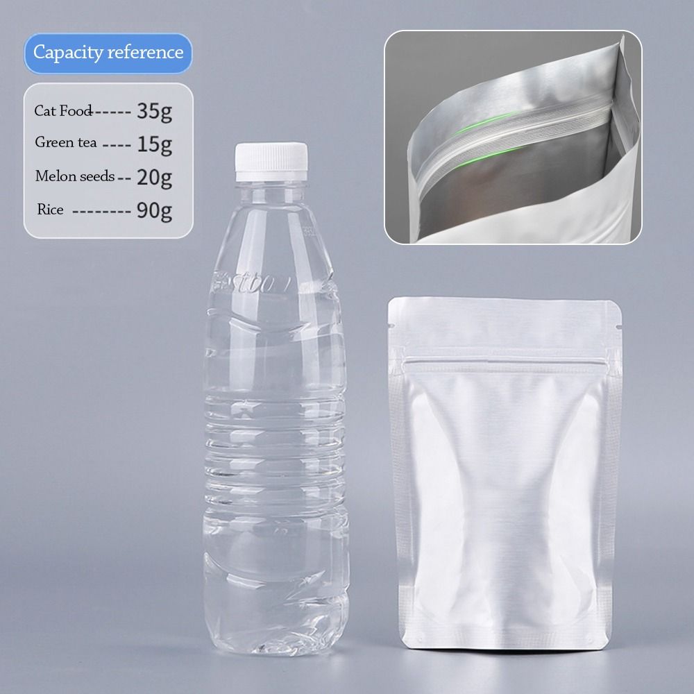 10Pcs/Bag Reusable Food Bag Aluminum Foil Kitchen Organizer Bags New Freezer Stand Up Bag