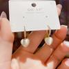 Fashionable and Transparent Cat Eye Stone Heart Ear Buckles for Women's Summer New High End, Versatile and Sweet Earrings