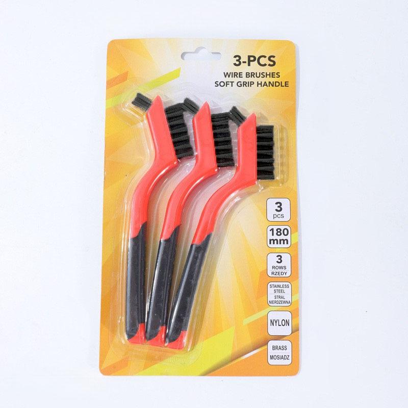 Dual-Burner Stove Cleaning Brush: Copper, Steel & Nylon Bristles for Rust & Gap Removal