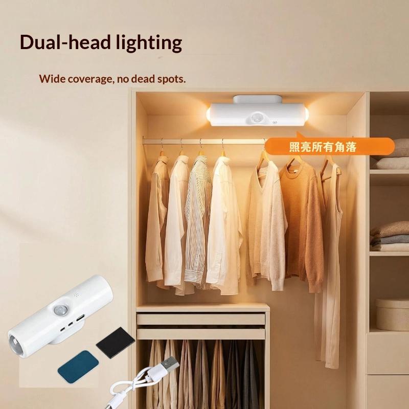 Lampă de perete magnetică reîncărcabilă cu LED, senzor de mișcare, lumină de culoare, lumină de noapte, lumini automate pentru cameră