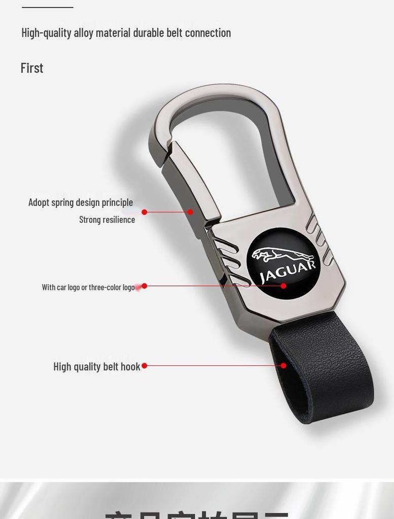 Premium Metal Protective Shell for Jaguar Key - Compatible with XFL/XEL/XJL/FPACE; High-End Men's Key Case with Buckle