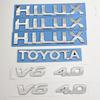 3D Matte Black Toyota Hilux V6 4.0 Letter Emblem Badge Sticker Set for Toyota Hilux 2004-2020 Rear Trunk Exterior Replacement