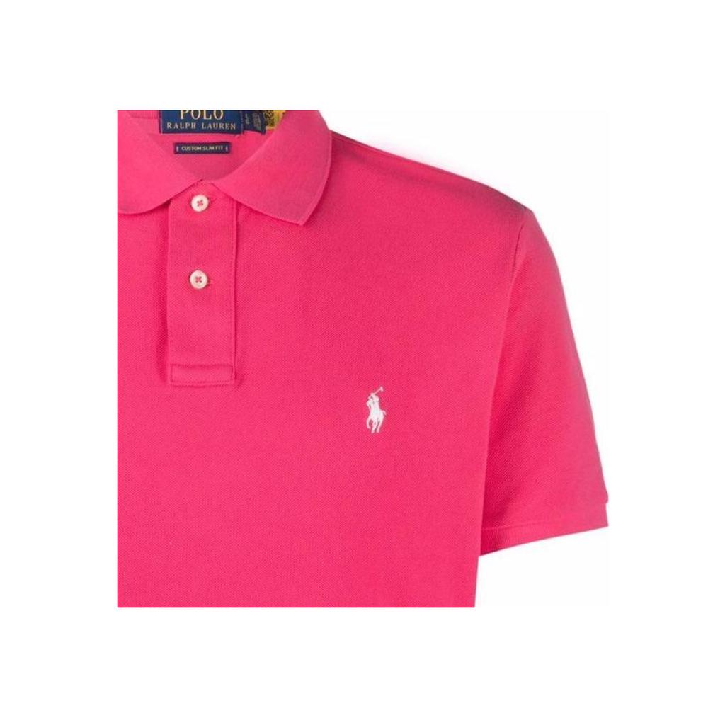 Polo Ralph Lauren SS22 Solid Pique Embroidered Short Sleeve Polo Shirt Men tops Pink 710782592-007