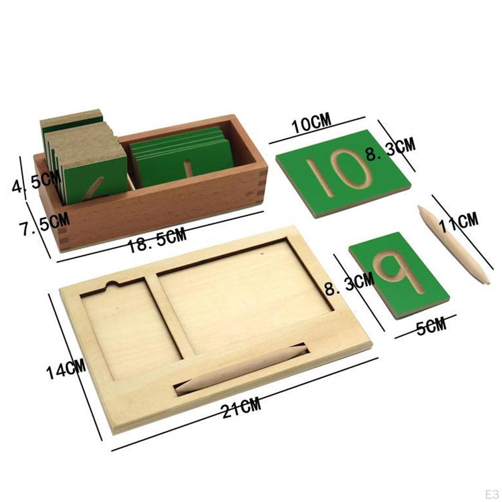 0-10 Number & ABC Letter Tracing Board Wooden and Counting Aid Montessori Toys for