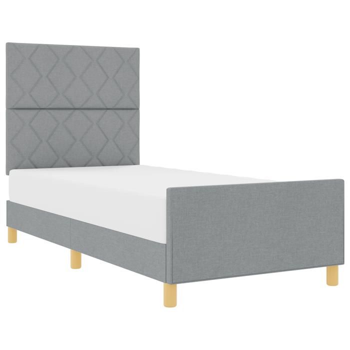 Cadre de lit gris clair vidaXL 90x190 cm en tissu 3344767