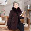 Elderly Women's Mid-Length Winter Coats: Cotton Padded, Fleece-Lined Outerwear