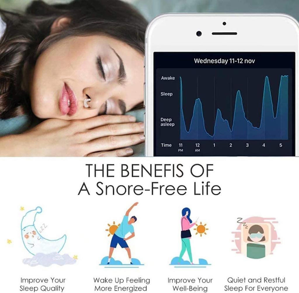 Anti Snore Stop Snoring Nose Clip Silicone Magnetic Sleep Tray Sleeping Aid Apnea Guard Night Device with Case Snoring Solution