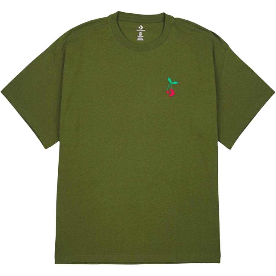 Converse T Shirts Unisex Green Crew Neck Moderate Straight Fit 10025237-A02 100