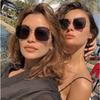 High End Fashion UV Resistant Sunglasses 2025 Gradient Large Frame Metal Sunglasses for Outdoor Travel Sunshade Sunglasses