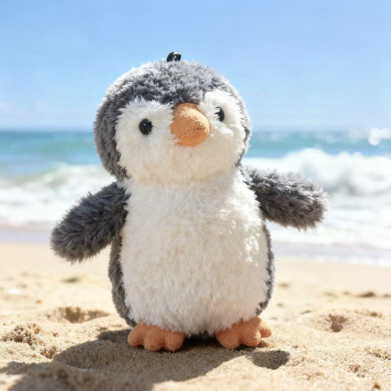 

Cute Pengu Plush Keychain - Adorable & Trendy Peanut Penguin Doll for Bags or Claw Machines Bead chain ~14cm