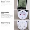 Voltages Current Power Monitor With LCD Display 16A 3680W Plug-in Socket Power Meter with Overloads Protections For Home