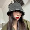 Irregular Brim Cowboy Caps for Women Retro Washed Panama Fisherman Caps Solid Color Streetwear Sunshade Denim Bucket Hats