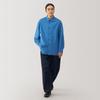 MUJI Men's Washi-Blend Poplin Shirt, Blue, Size L, BG1RFA4A