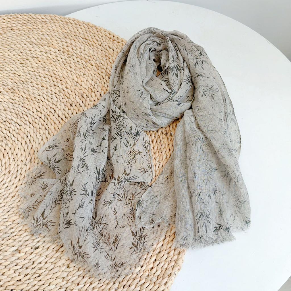 Japanese Rain And Dew Hemp Primary Color Polka Dot Dot Printed Scarf Breathable Thin Shawl Neck Protection Sun Protection Silk Scarf Women
