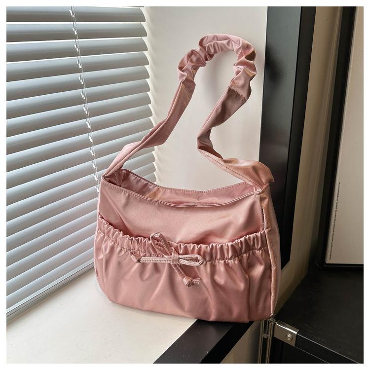 

Original ballet girl satin glossy satin pleated bow small bag fashion underarm bag shoulder bag women