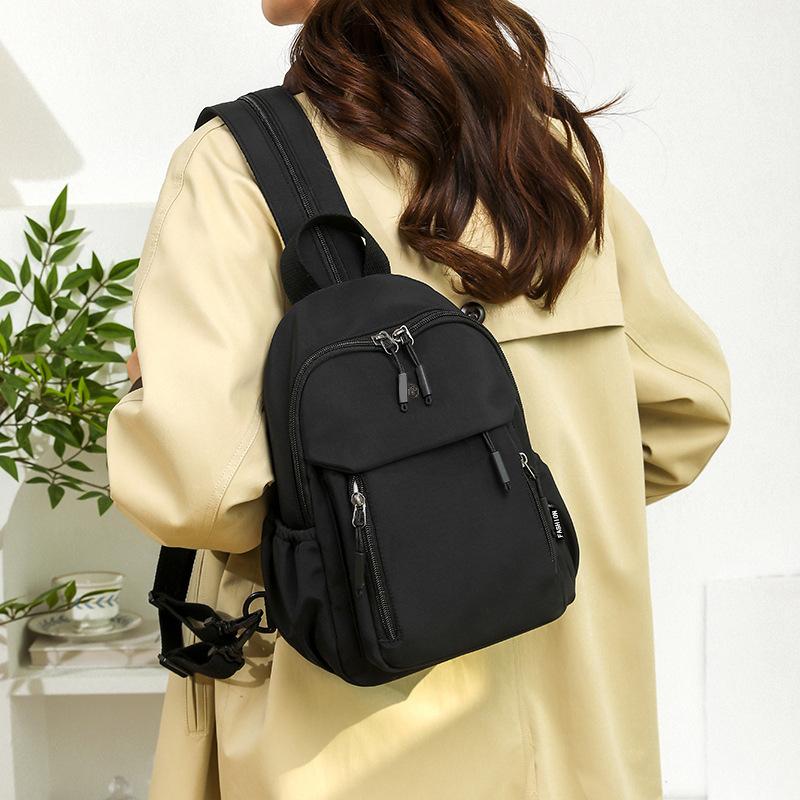 Schoolbag Small Backpack Women's 1011 New Fashion Large Capacity Breast Bag Casual Versatile Multifunctional Women's Travel Backpack