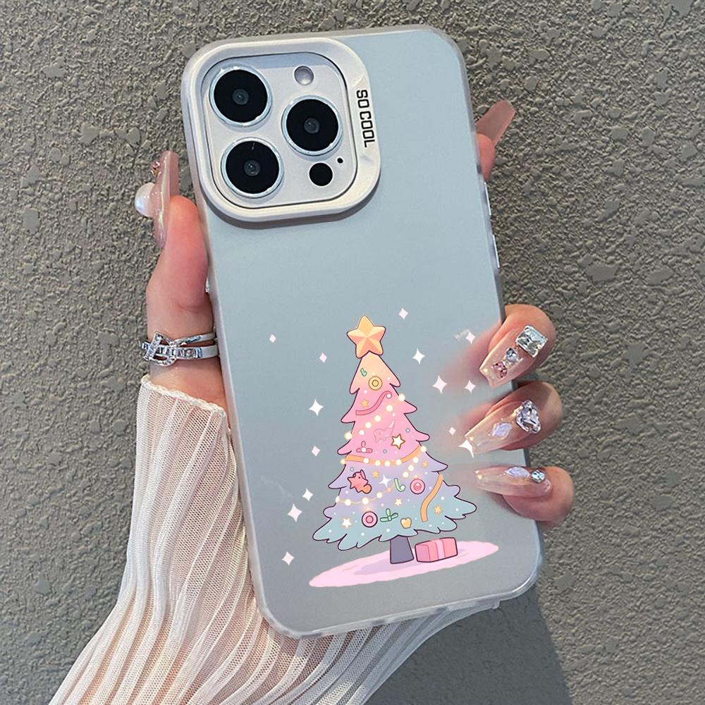 Colorful Christmas Tree Phone Case For iPhone 17 Pro Max 16 15 14 Pro Max 13 12 11 Pro 7 8 Plus XS X 16E ShockProof Matter Cover