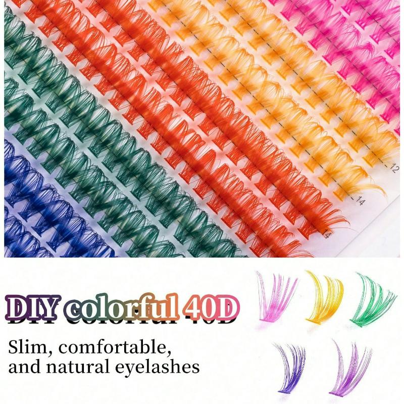 6-Kleuren Gemengde Enkele Wimperplukjes D Rol 14 mm Kleur DIY Wimperplukjes Regenboogkleur Herbruikbare Enkele Segmenten Nepwimpers