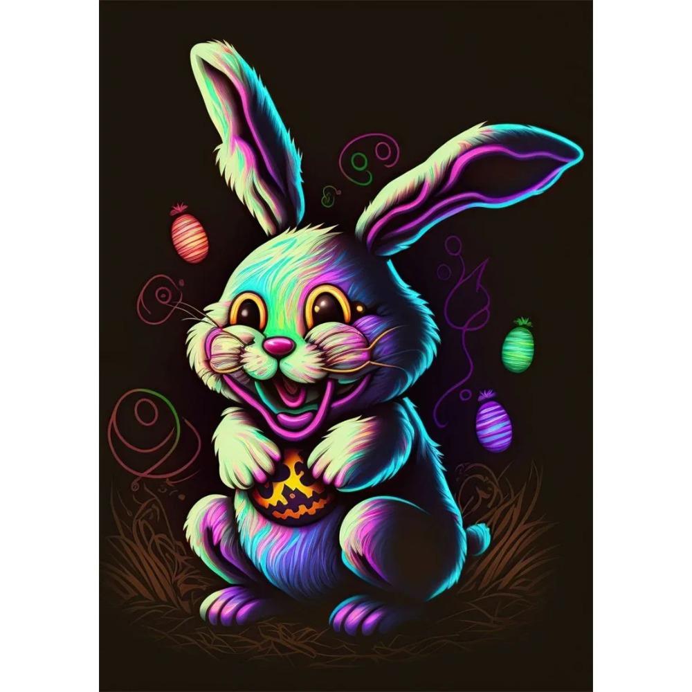 Pop Art Colorful Neon Animals DJ Music Poster Aesthetic Capybara Cat Dog Panda Rabbit Canvas Print Wall Art Mural Room Decor