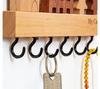 Solid Wood Wall Key Hook Creative Wall Mounted Entryway No Punch Key Organizer