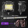 2 in 1 4x4 Off Road LED Light Bar Pods 4inch 21inch Remote Control Cable Group Fog Driving Work Light For Auto ATV Truck Jeep