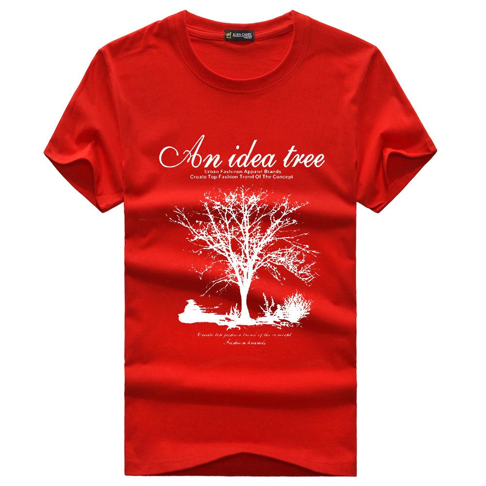 

QICED Літня футболка з короткими рукавами Чоловіча сорочка з круглим вирізом Trend Bottom M червоний