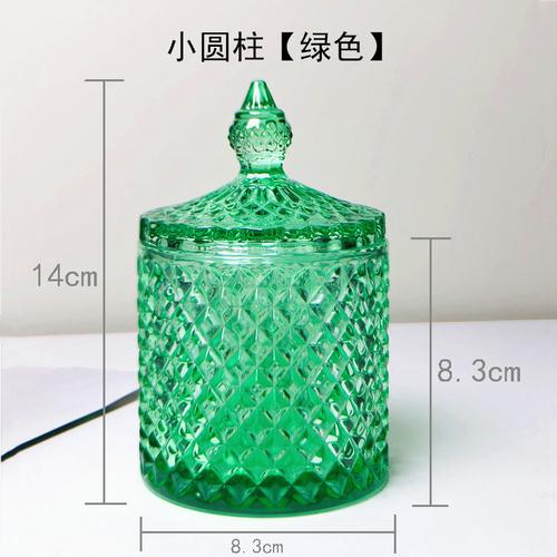 European Style Crystal Glass Storage Jar Creative Candy Jar Home Desktop Jewelry Cosmetic Swab Box Candle Holder Home Decoration