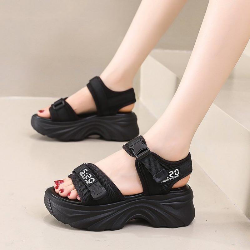 Sports sandals women's new summer fashion casual platform muffin shoes vacation wind beach shoes