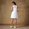 White Cotton Sleeveless Mini Dress | Loose Relaxed Fit Casual Dress, Resort Holiday & Beach Cover Up, Handmade