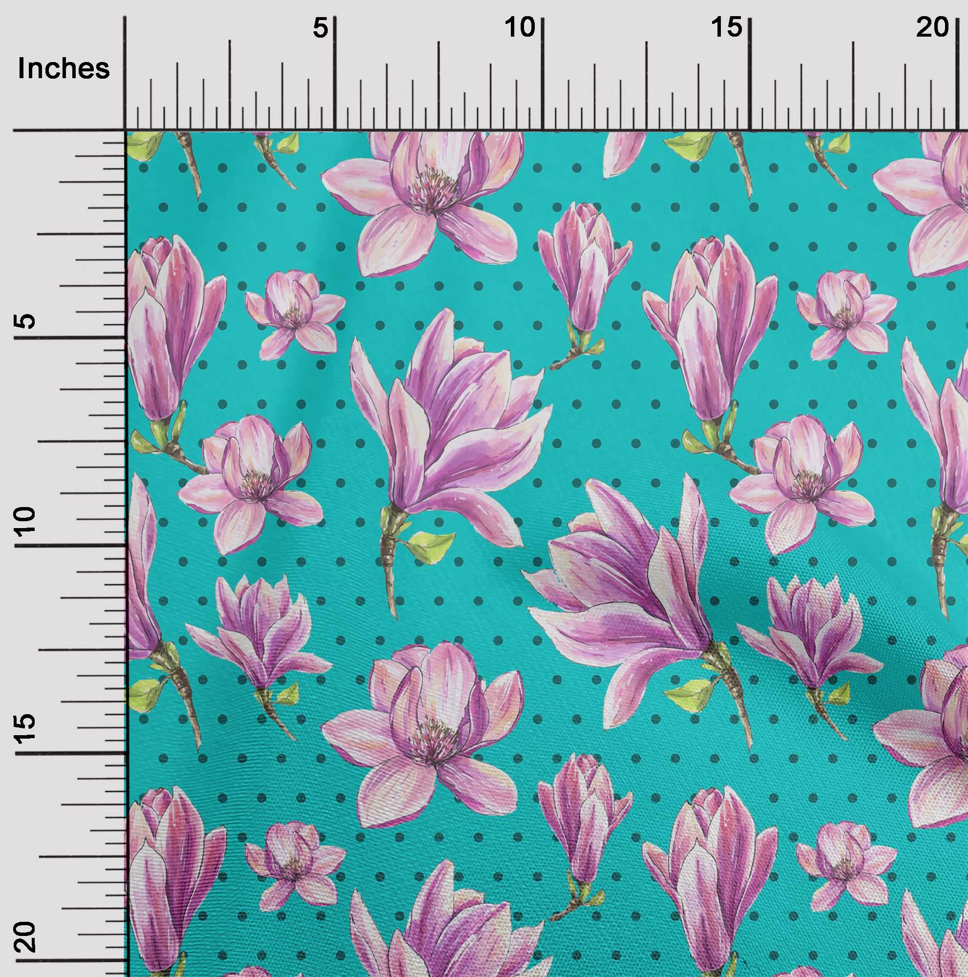 

oneOone Cotton Flex Chocolate Brown Fabric Dot & Floral Artistic Diy Clothing Quilting Fabric Print Fabric By Yard 40 Inch 42 Inch Wide - Viscose Chiffon бірюзовий колір синій