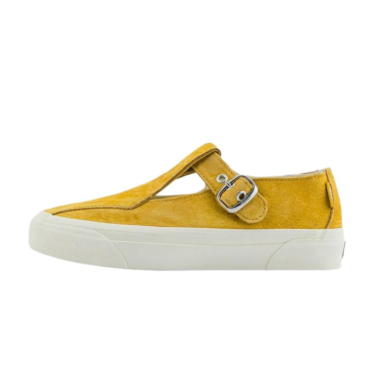 Vans LX Mary Jane 93 Trendy Comfortable Fashion Simple Flat Mary Jane Shoes Mid Heel Unisex Shoes Gold VN000D8ZBL2