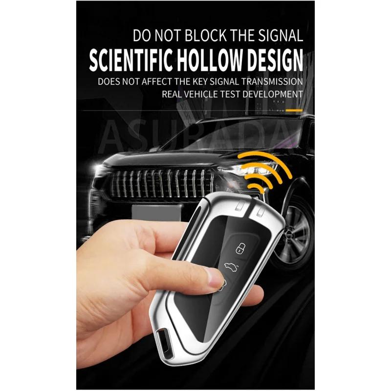 Auto Tpu Zinc Alloy Key Case Bag For Vw Volkswagen Golf 8 Mk8 Car Key Chain Car Metal Key Shell Interior Decoration Accessories