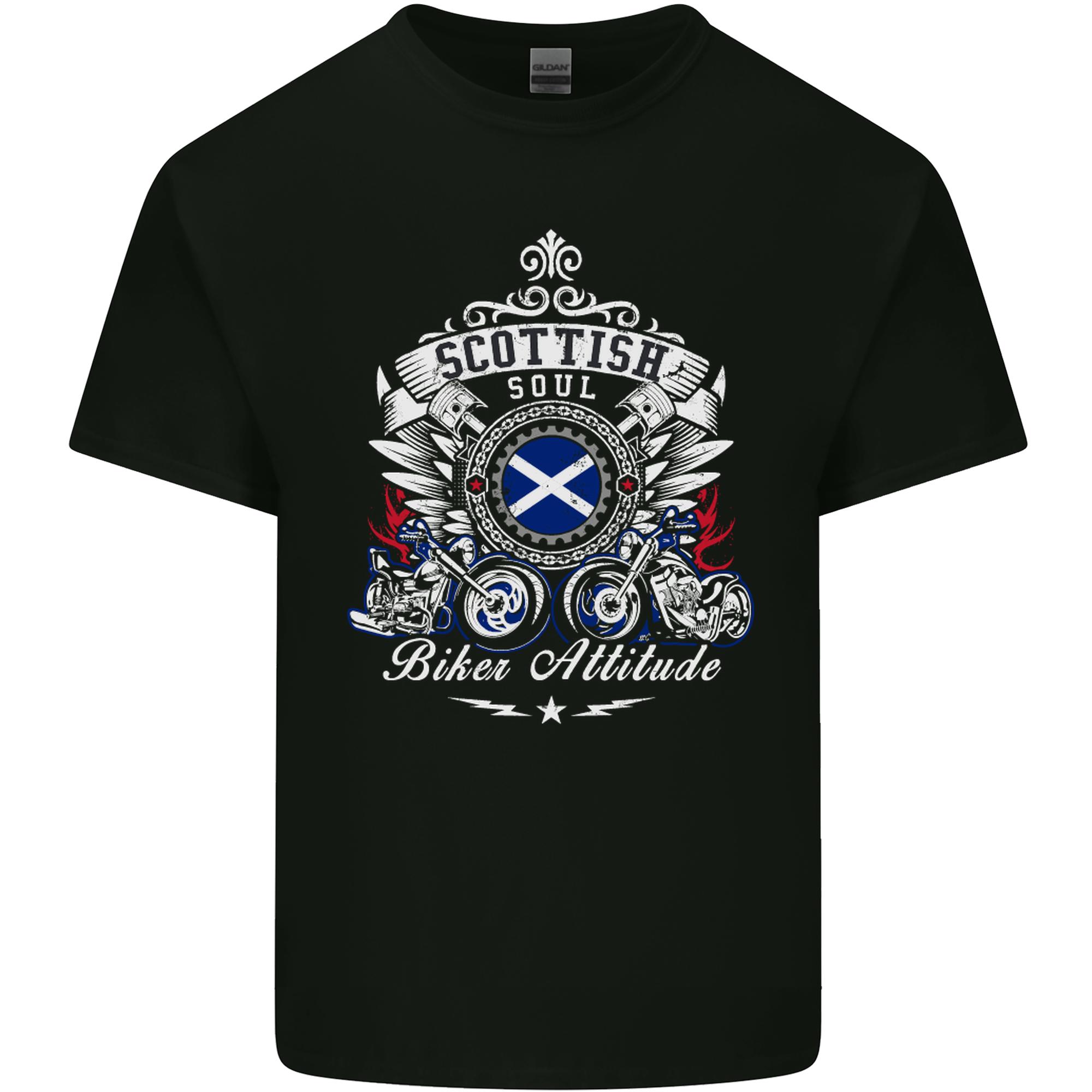 Scottish Soul Biker Attitude Motorcycle Unisexs Light Cotton TShirt S
