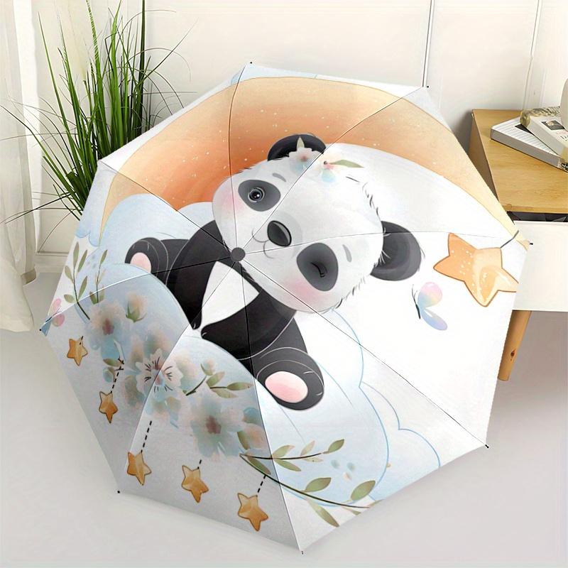 1 Stück Automatisches Öffnungs-/Schließschirm mit praktischem Dreifachdesign, 8 Eisenrippen, Outdoor, Ideales Geschenk für Fans, Reisende, Tägliche Nutzung, Geeignet