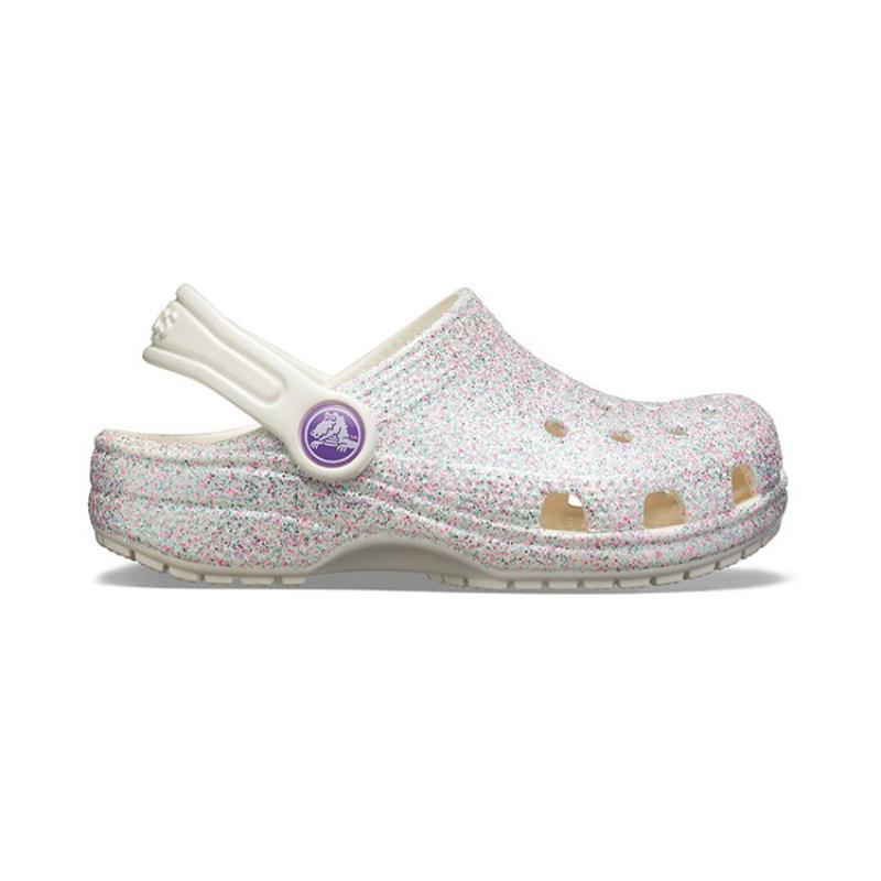 Crocs Zueco Clásico Exterior Punta Abierta Tacón Plano Clásico Brillante Deportivo Sandalias con Agujeros para Niños Color Ostra Modelo Infantil