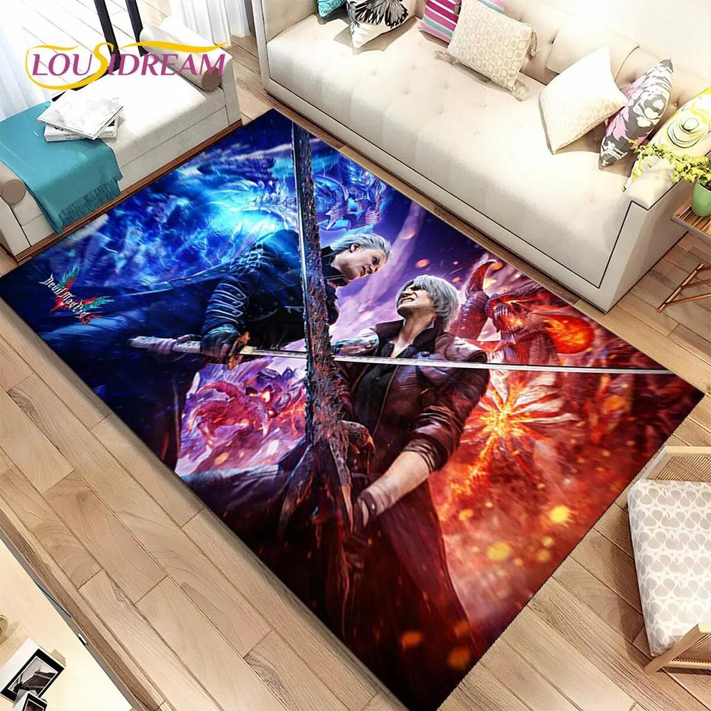 3D HD D-Devil May Cry DMC Game Gamer Area Rug,Carpet Rug for Home Living Room Bedroom Sofa Doormat Decor,kids Non-slip Floor Mat