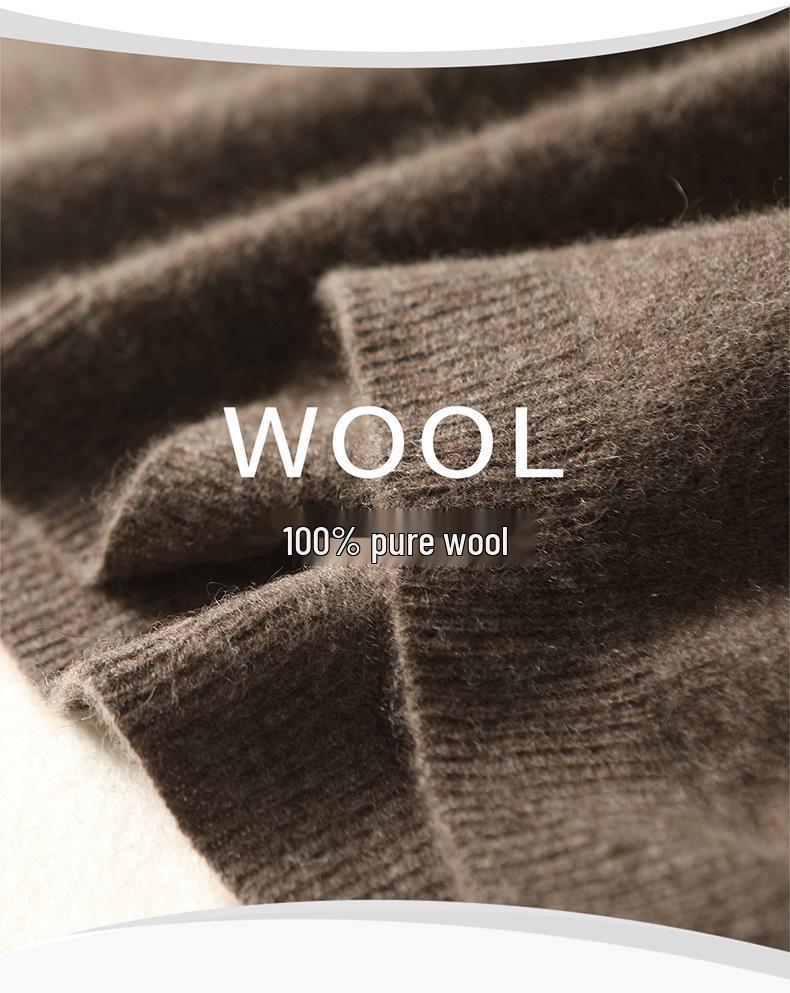 Damull Tröja med Huva - Lös Passform, Sidosprund, Vardags- och Mångsidig Stickad för Höst/Vinter