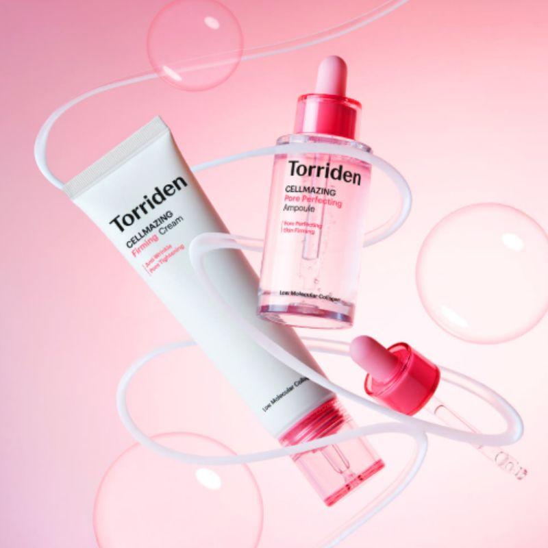 Torriden Cellmazing Pore Firming Ampoule 30ml + Firming Cream 60ml Set – Low Molecular Collagen Elasticity & Pore Care Duo