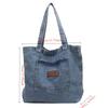 Stylish Light Blue Denim Tote Bag for Women Large Capacity, Zipper Closure, Casual Shoulder Handbag with Multiple Compartments