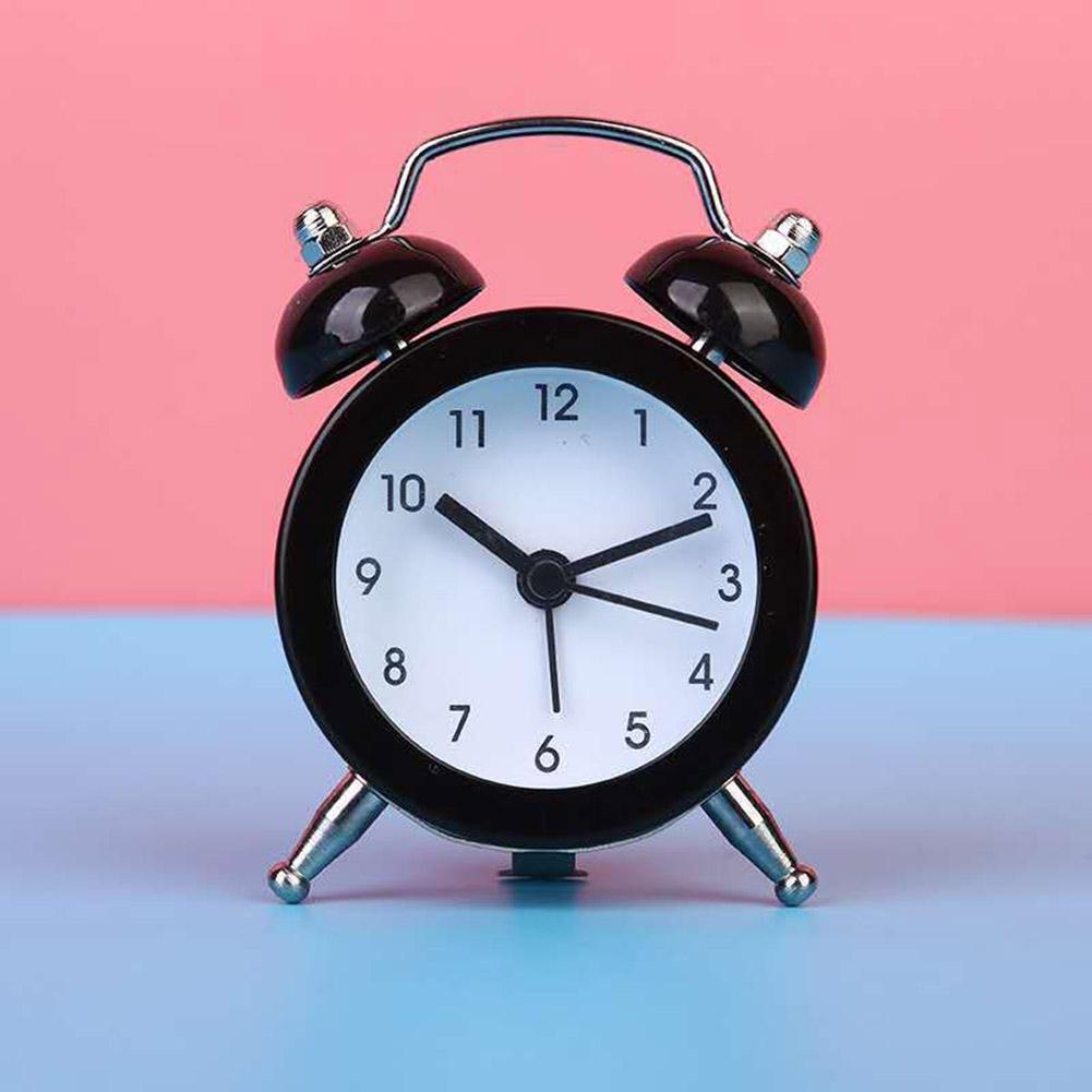 Alarm Clock Classic Double Bell Glass Lens PVC Clock Face