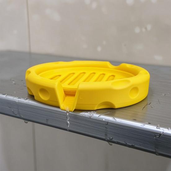 Soap Box, Cheese Shape with Removable Drain Layer, Quick Cleaning Anti-Slip Soap Holder, for Bathroom Countertop