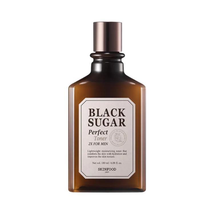 [Skin Food] Black Sugar Perfect Toner 2X For Men Exfoliating & Hydrating Skin Refiner – 180ml