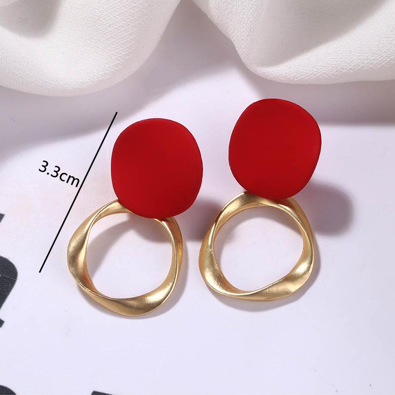 Cercei atârnători de culoare roșie pentru femei, cu pandantive din zirconiu simulat, cercei lungi pentru fete, temperament, cercei tip picătură în formă de inimă, zirconiu