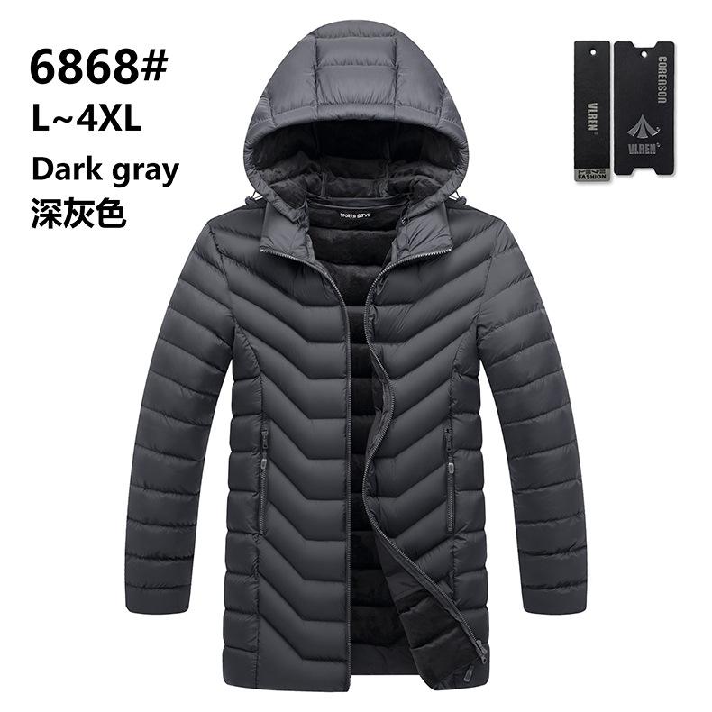 

Men s velvet thickened cotton clothes hooded feather cotton clothes ribs cotton Europe and America L сірий колір