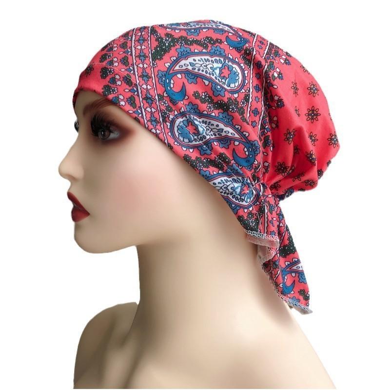 Short Damen Asian Ethnic Hat With Floral Cotton Material For All Seasons