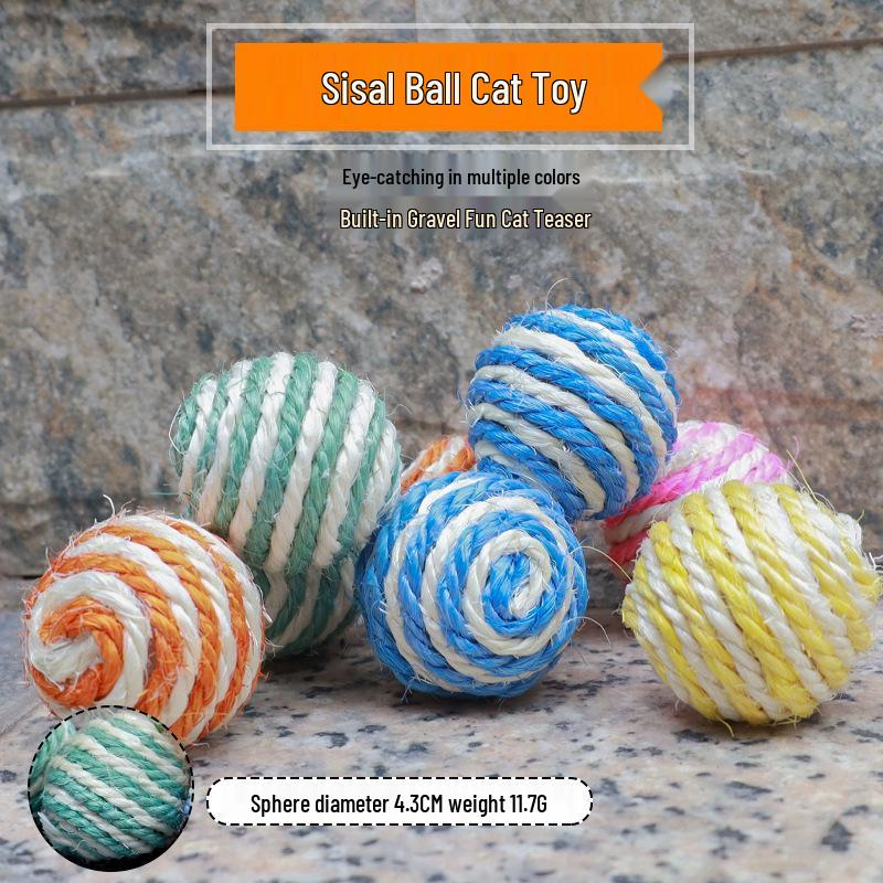 Sisal Ball Cat Toy - Scratch & Bite Resistant Sisal Ball (Diameter 4.5cm)