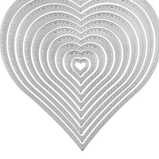 10 Pezzi Fustelle da Taglio Fai da Te a Forma di Cuore Stencil Album Scrapbooking Cartolina Kit per Goffratura